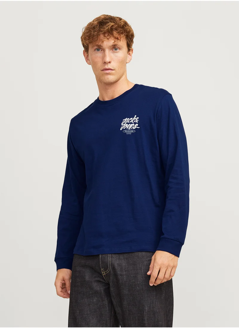 جاك اند جونز Graphic Crew Neck Sweatshirt