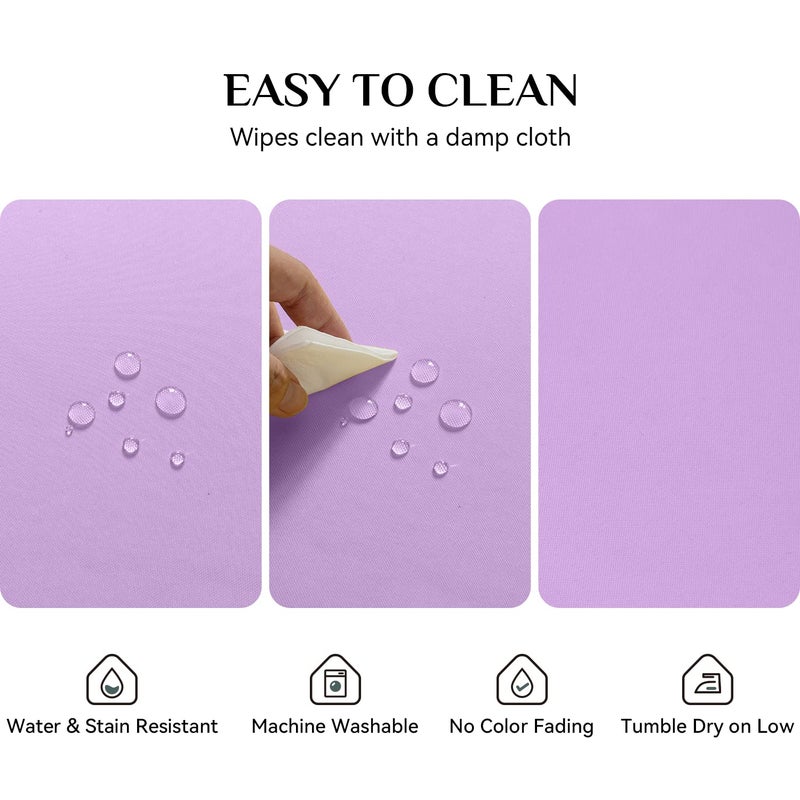 Softalker Rectangle Tablecloth  Waterproof & Stain Resistant Table Cloths Wrinkle Free Fabric Washable 210GSM Polyester Table Cover for Spring/Party/Outdoor - 60 x 84 inch Lavender - Image 4