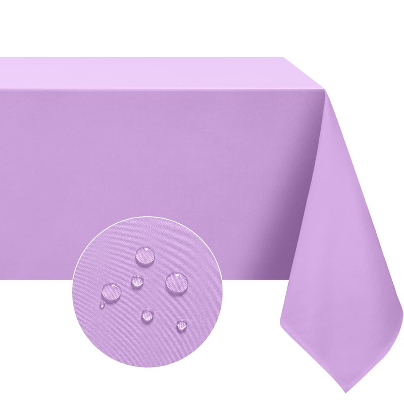 Softalker Rectangle Tablecloth  Waterproof & Stain Resistant Table Cloths Wrinkle Free Fabric Washable 210GSM Polyester Table Cover for Spring/Party/Outdoor - 60 x 84 inch Lavender - Image 1