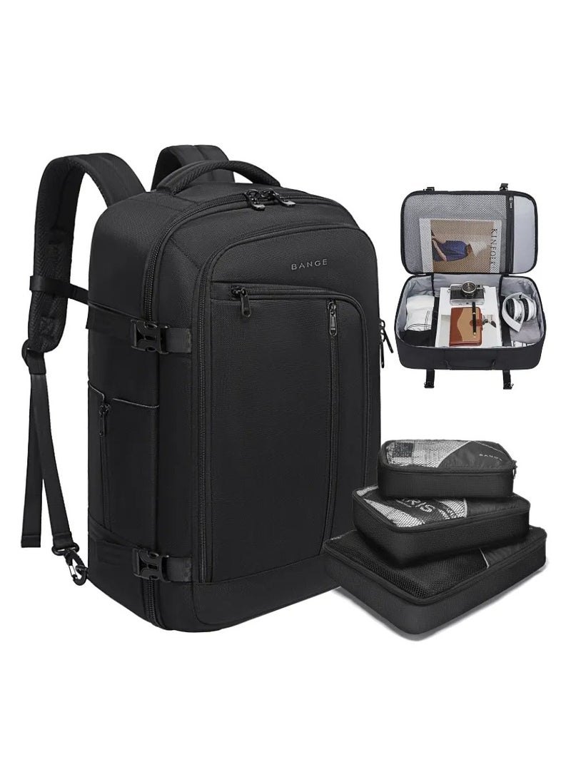 BANGE Bange 1916 polyester backpack waterproof travel laptop with 3 packing cubes Black  - Image 1