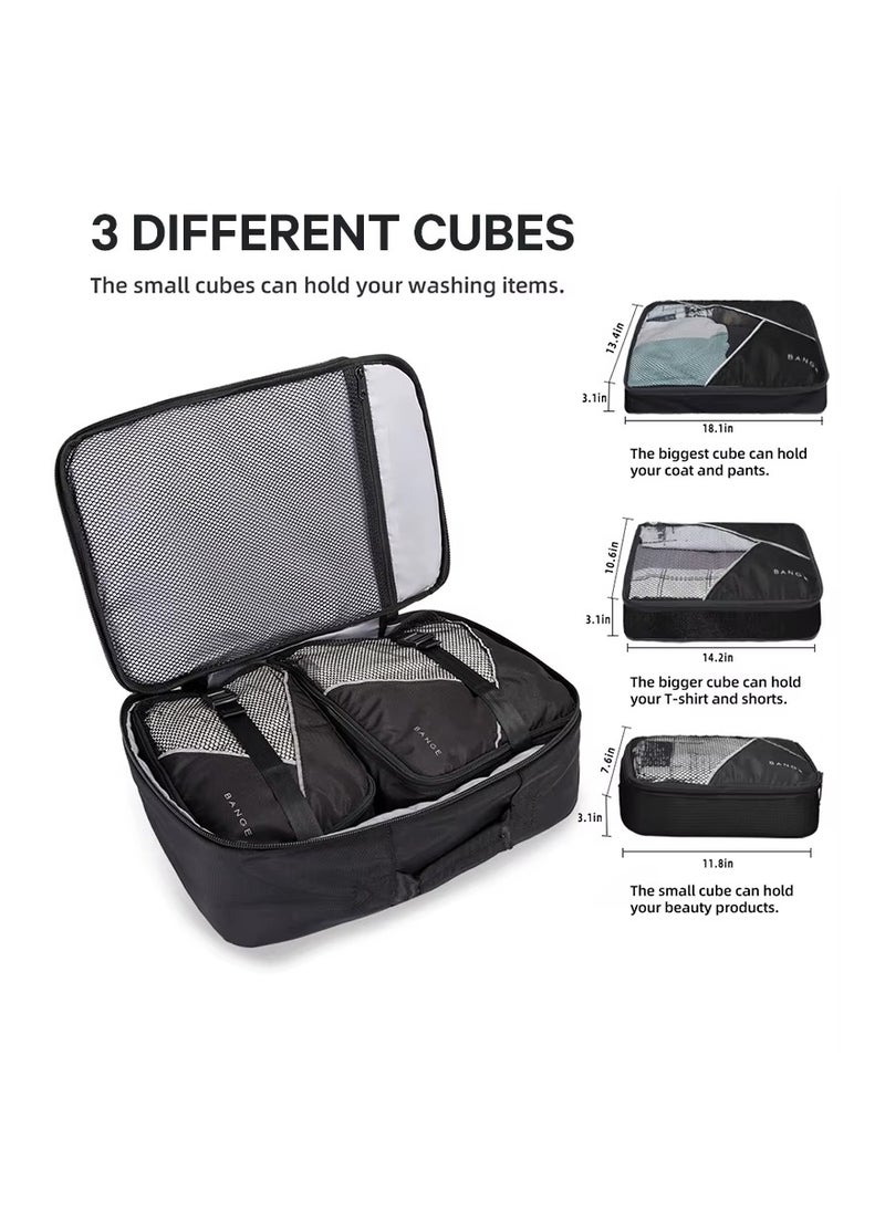 BANGE Bange 1916 polyester backpack waterproof travel laptop with 3 packing cubes Black  - Image 4