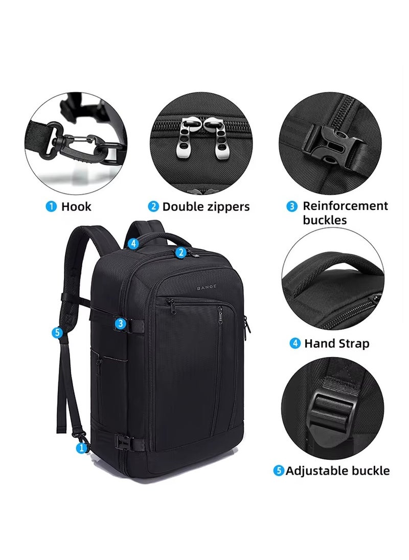 BANGE Bange 1916 polyester backpack waterproof travel laptop with 3 packing cubes Black  - Image 5