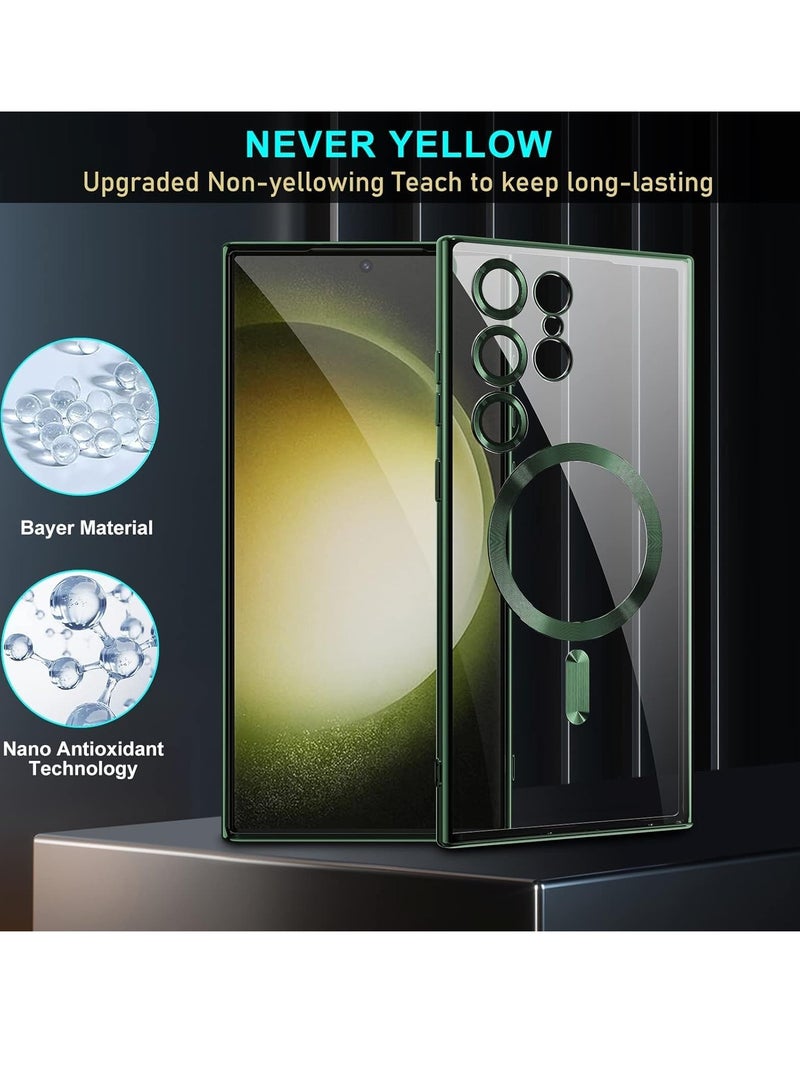 DUSALA Case Compatible with Samsung Galaxy S25 Ultra 6.8" | Clear Magnetic Case for Wireless Charging | Shockproof Camera Protection | Soft TPU Bumper Cover | Scratch-Resistant & Slim Fit | Anti-Yellowing Transparent Design Green - Image 5