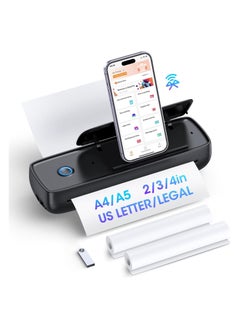 SYOSI Portable Printers for Travel with Phone Holder, Thermal, Wireless, Bluetooth, Mini Inkless-Printer Travel Support 8.5" x 11" for Letter & Legal A4 & A5 Thermal Paper, Compatible with Android & iOS  - Image 1
