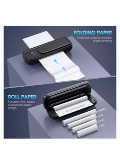SYOSI Portable Printers for Travel with Phone Holder, Thermal, Wireless, Bluetooth, Mini Inkless-Printer Travel Support 8.5" x 11" for Letter & Legal A4 & A5 Thermal Paper, Compatible with Android & iOS  - Image 3