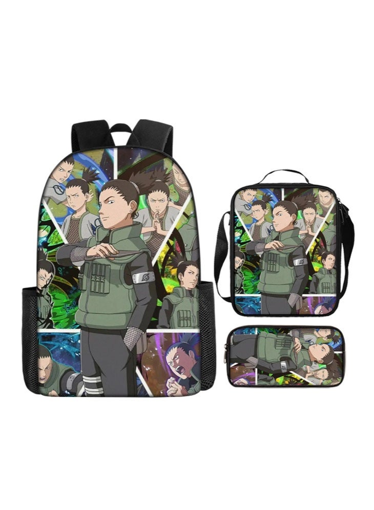 ناروتو على ظهره مقلمة حقيبة ثلاثة قطعة دعوى الرجال والنساء الترفيه الرياضة حقيبة السفر طالب حقيبة المدرسة - Image 1