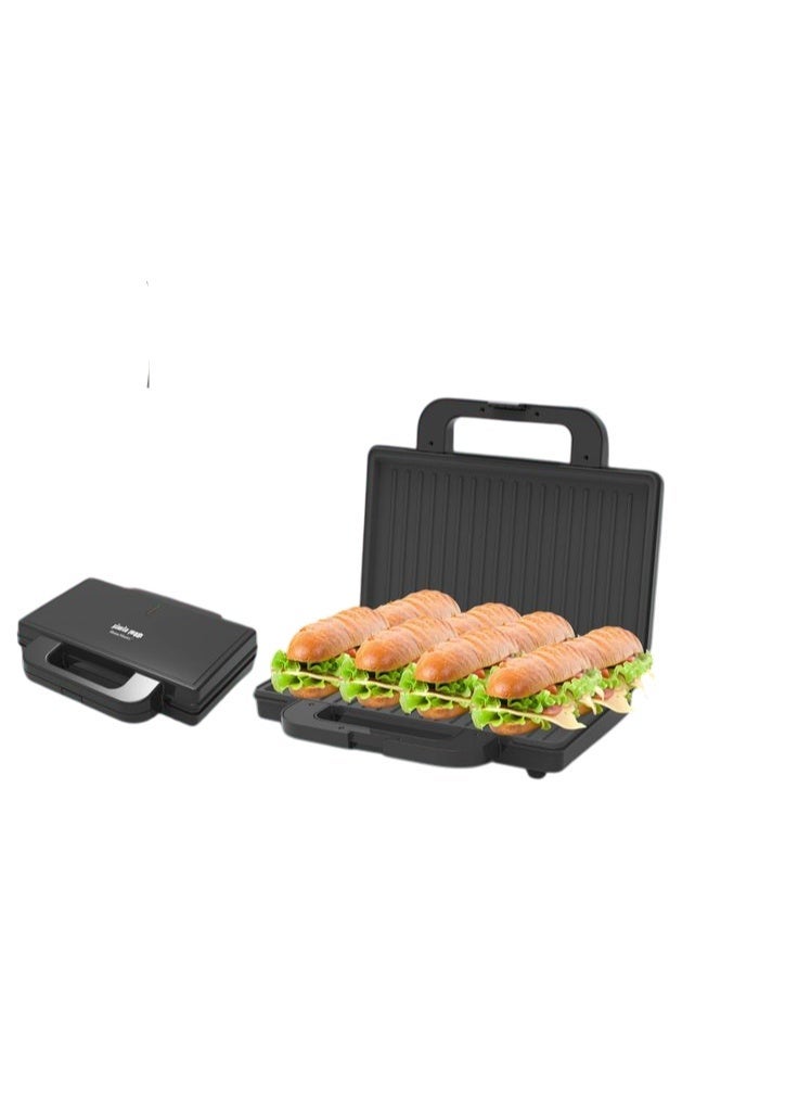 Home Master Large Sandwich Grill & Maker, 1800 Watts, Non-Stick Plates, Black - HM-368 - Image 1