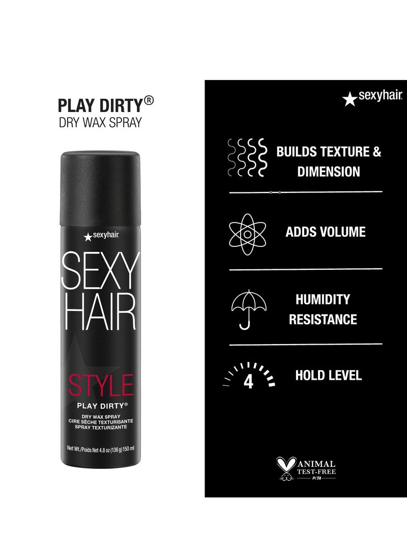 Sexy Hair SexyHair Style Play Dirty Dry Wax Spray | Body and Dimension | Helps Achieve Second-Day Look | All Hair Types  - Image 4