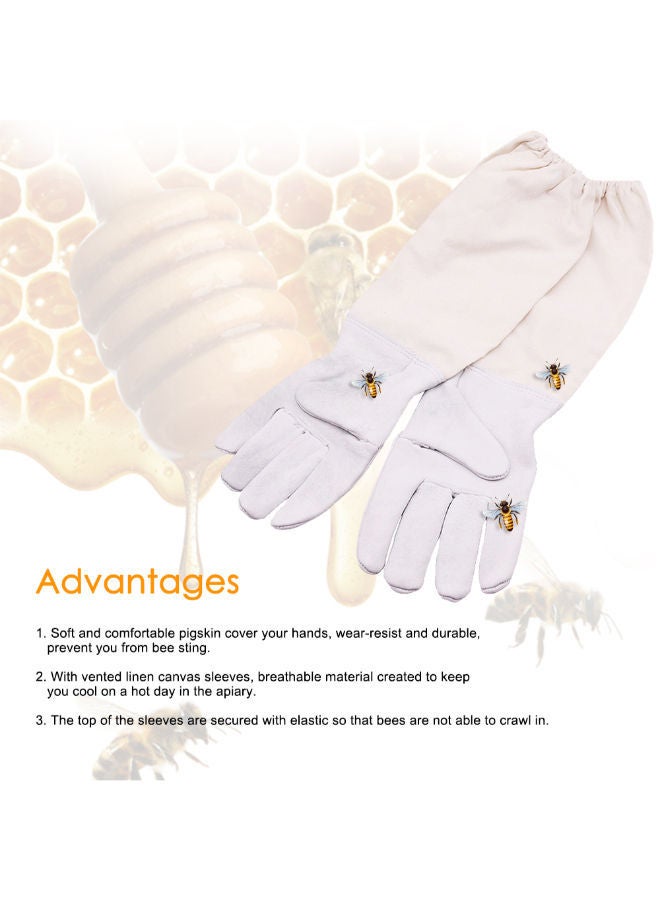 Y&D Protective Anti-slash Beekeeping Glove White 30centimeter - Image 5