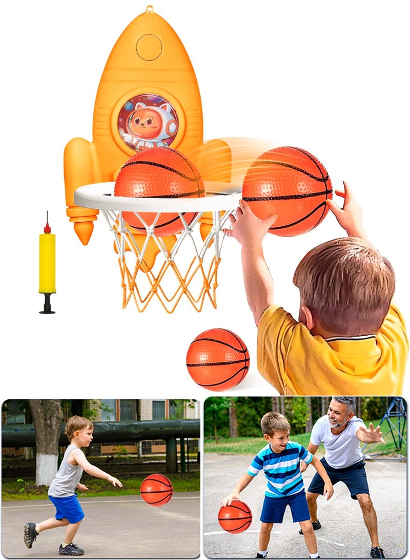 QUTOOB Basketball Hoop Set for Kids, Toddlers - Parent Child Indoor Basketball Game Includes Mini Basketball and Air Pump - Adjustable Height, Portable, and Easy to Assemble for Home, Office, Indoor, Outdoor  - Image 1