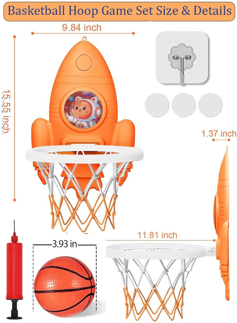 QUTOOB Basketball Hoop Set for Kids, Toddlers - Parent Child Indoor Basketball Game Includes Mini Basketball and Air Pump - Adjustable Height, Portable, and Easy to Assemble for Home, Office, Indoor, Outdoor  - Image 3
