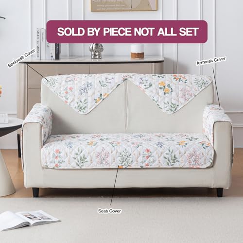 House of Quirk 'Mughal Series' Printed Quilted Sofa Cover for 1/2/3/4 Seater – Anti-Slip, Washable Couch Protector Slipcover (One Seater, Shalimar Garden, 80x60 cm) - Image 5
