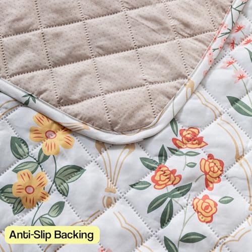 House of Quirk 'Mughal Series' Printed Quilted Sofa Cover for 1/2/3/4 Seater – Anti-Slip, Washable Couch Protector Slipcover (One Seater, Shalimar Garden, 80x60 cm) - Image 2