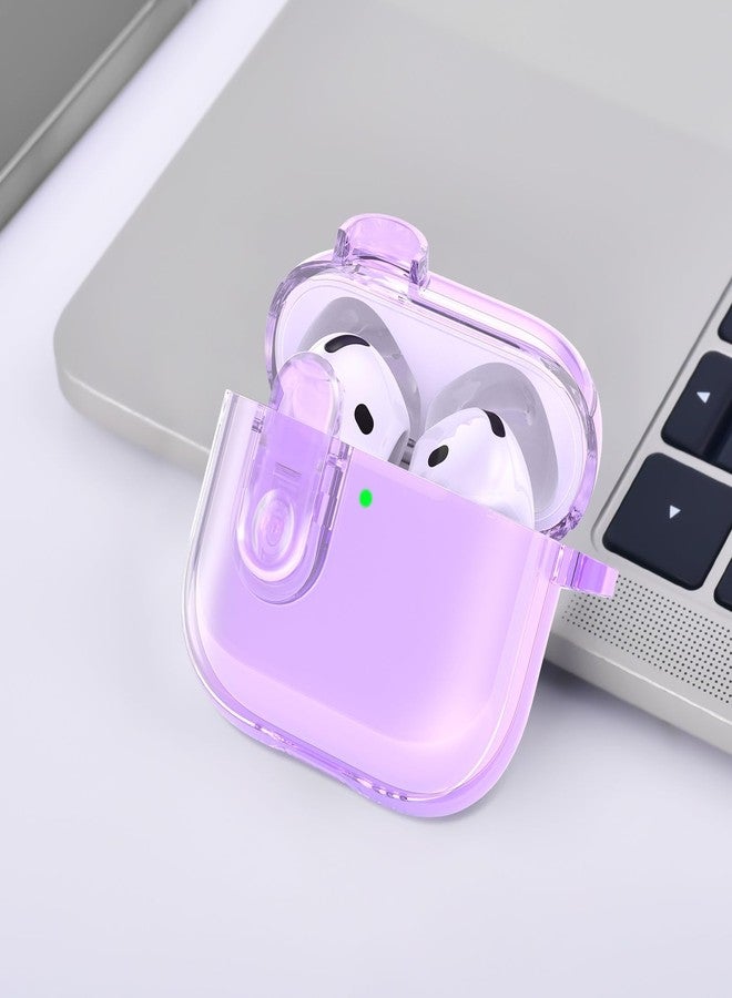 VISOOM (with Safety Lock) Clear Case Compatible with Cute Apple Airpods 4 Cases 2024 Women, VISOOM Soft TPU Transparency Air pods 4 Gen Case iPods 4 Earbuds Case Girl Bling Keychain for Airpod iPod 4th Gen - Image 4