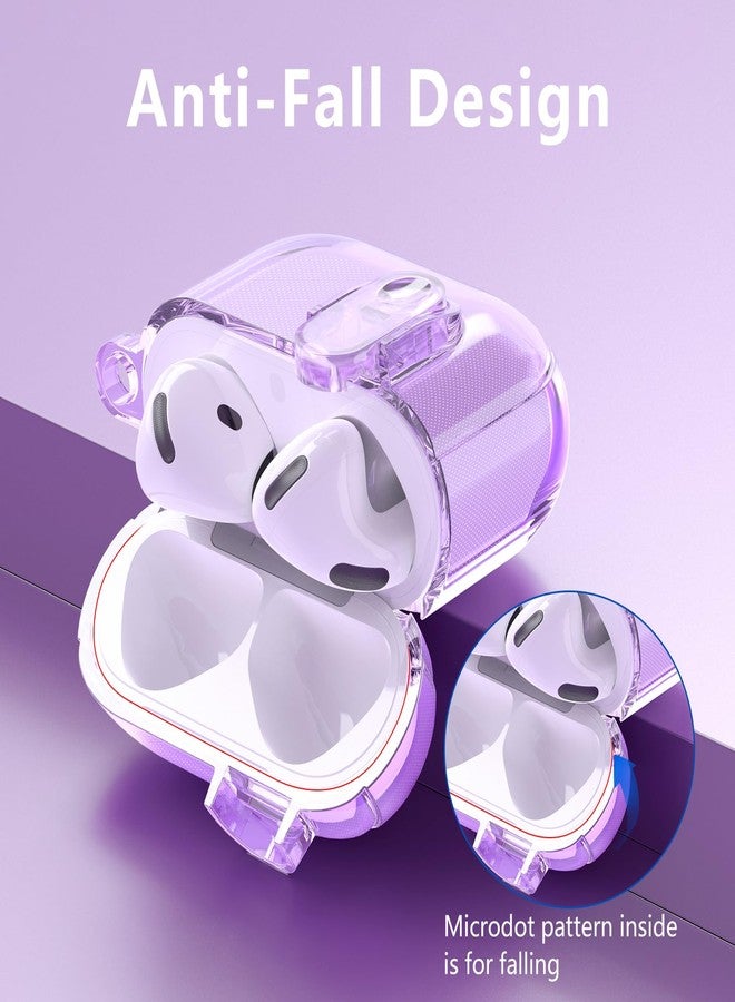 VISOOM (with Safety Lock) Clear Case Compatible with Cute Apple Airpods 4 Cases 2024 Women, VISOOM Soft TPU Transparency Air pods 4 Gen Case iPods 4 Earbuds Case Girl Bling Keychain for Airpod iPod 4th Gen - Image 5