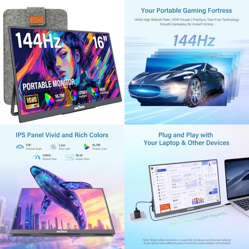 innoview Innoview 16 Portable Gaming Monitor 16 inch Z08C54A433DF3FB8C454BZ