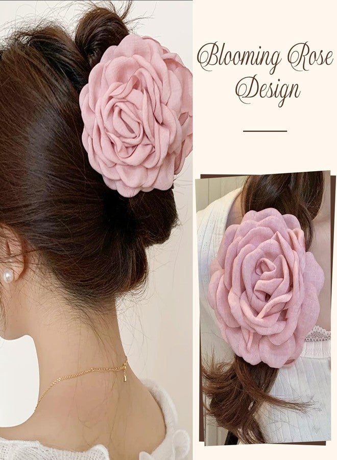 TecoKart® Blooming Rose Hair Claw Clips for Women, 2Pcs Large Non Slip Flower Hair Clip, Elegant Flower Clutcher for Women Hair, Chic Hair Accessories Set - Image 3