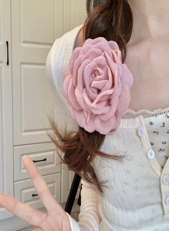 TecoKart® Blooming Rose Hair Claw Clips for Women, 2Pcs Large Non Slip Flower Hair Clip, Elegant Flower Clutcher for Women Hair, Chic Hair Accessories Set - Image 5