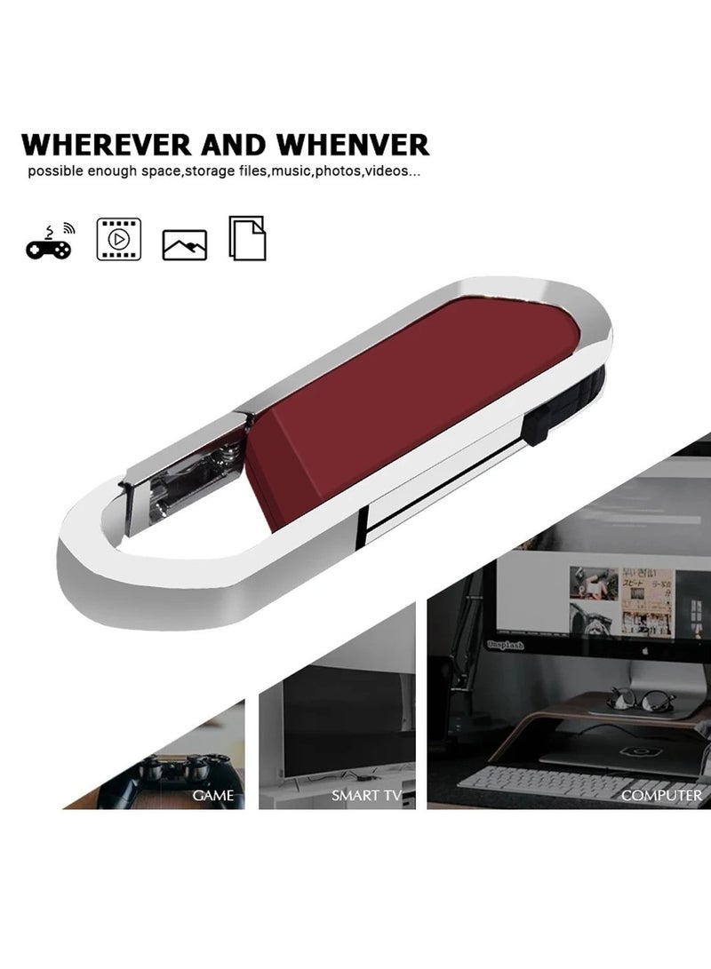 USB Flash Drive, Portable Metal Thumb Drive with Keychain, USB 2.0 Flash Drive Memory Stick, Convenient and Fast Pen Thumb U Disk for External Data Storage, (1pc 1GB Grey) - Image 3