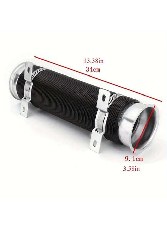 Red Universal 3 Inch Flexible Cold Air Intake Hose Pipe Filter Tube - Image 3
