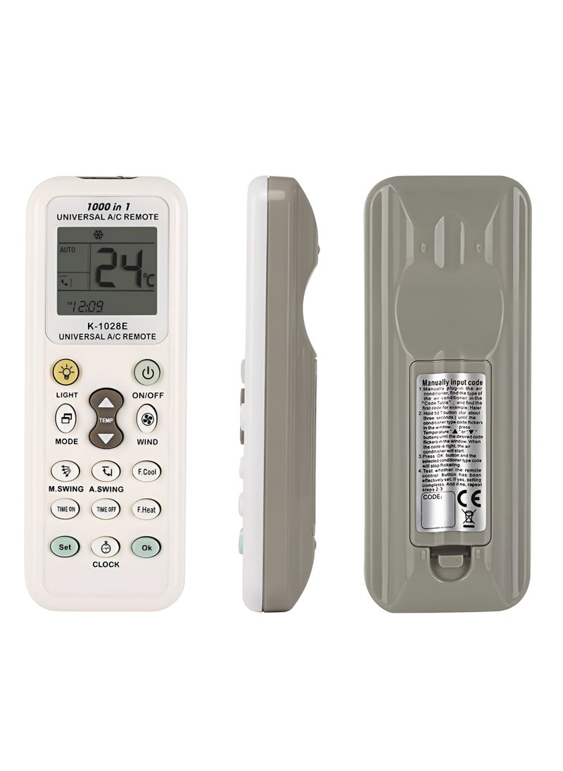 Universal Air Conditioner Remote Control Model K1028E with LCD Display Compatible with Mitsubishi Toshiba Hitachi Fujitsu Daewoo LG Sharp Samsung Electrolux Sanyo Aux Gree Haier Air Conditioner
