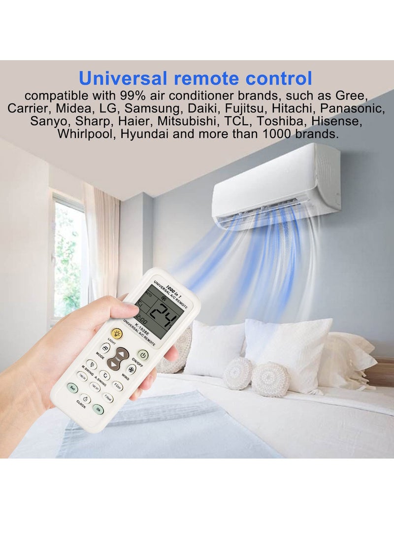 Universal Air Conditioner Remote Control Model K1028E with LCD Display Compatible with Mitsubishi Toshiba Hitachi Fujitsu Daewoo LG Sharp Samsung Electrolux Sanyo Aux Gree Haier Air Conditioner