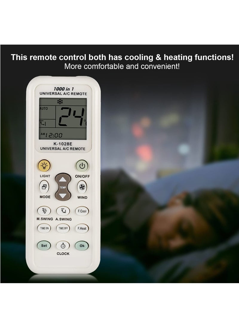 Universal Air Conditioner Remote Control Model K1028E with LCD Display Compatible with Mitsubishi Toshiba Hitachi Fujitsu Daewoo LG Sharp Samsung Electrolux Sanyo Aux Gree Haier Air Conditioner
