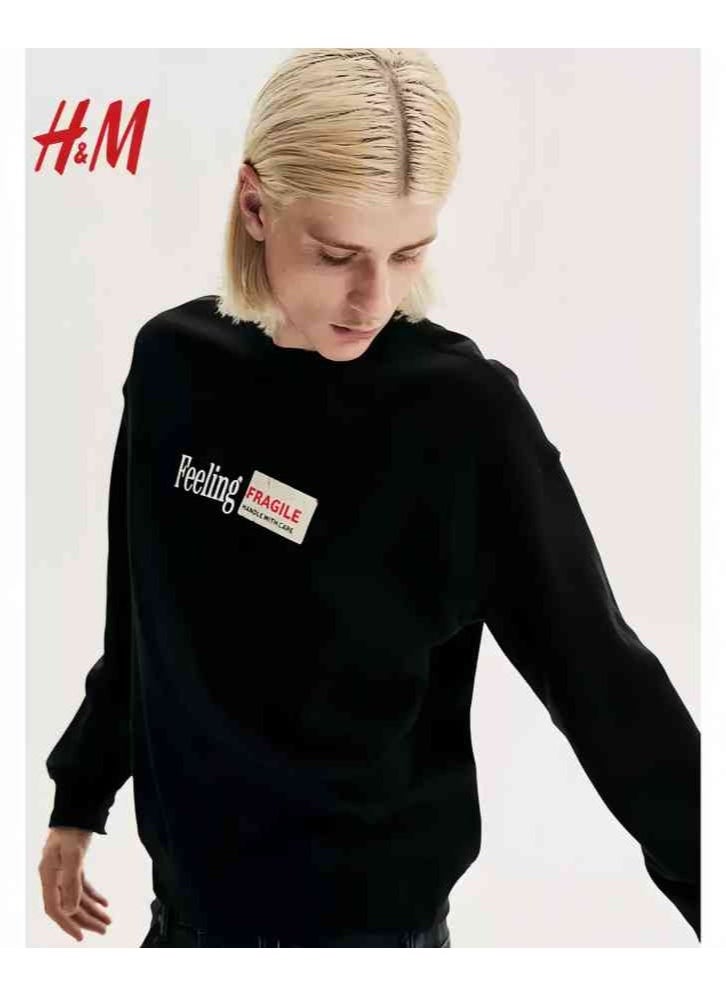 H and M - HM New Fashionable Casual Round Neck Loose American Long Sleeved Sweatshirt - Image 1