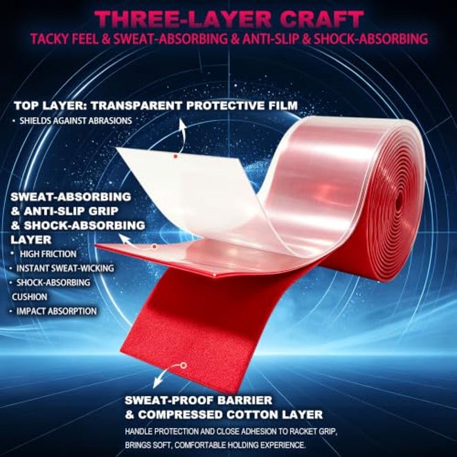 Tacky Overgrips,Tennis/Badminton/Pickleball/Paddle 30/60 Pack Grip Tape - Image 3