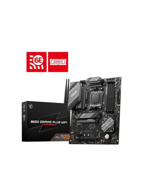 B650 Gaming Plus Wifi AMD B650 ATX Motherboard, Dual Channel DDR5 7200+MHz (OC), 12+2+1 Duet Rail Power System, Dual 8-Pin CPU Power Connectors, Core Boost, Memory Boost, 2.5G LAN With Wi-Fi 6E | 911,7E26-008 Black