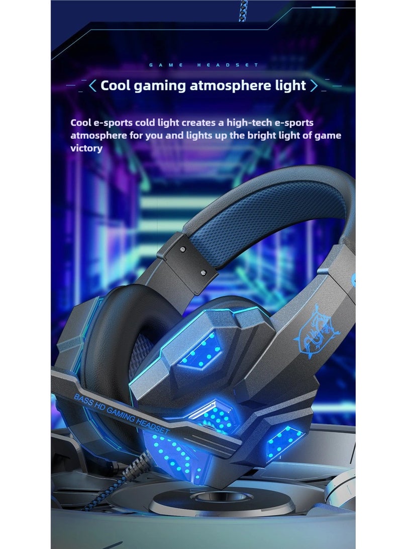 Gaming Headset for desktop Gaming headphone with Microphone LED Light  - Image 4