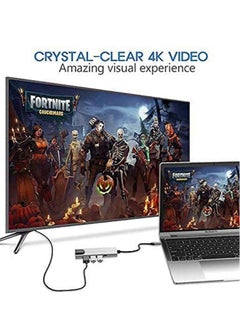 نيبمينينت محور USB C، محور Type C، محوّل USB Ethernet من الألمنيوم بسرعة 10/100 ميجابكسل مع منفذ شبكة RJ45 و5 منافذ USB 2.0 لأجهزة الكمبيوتر، ماك بوك، ماك برو، ماك سورفيس برو، XPS، PC (5 في 1 محور USB C + RJ45)  - Image 5