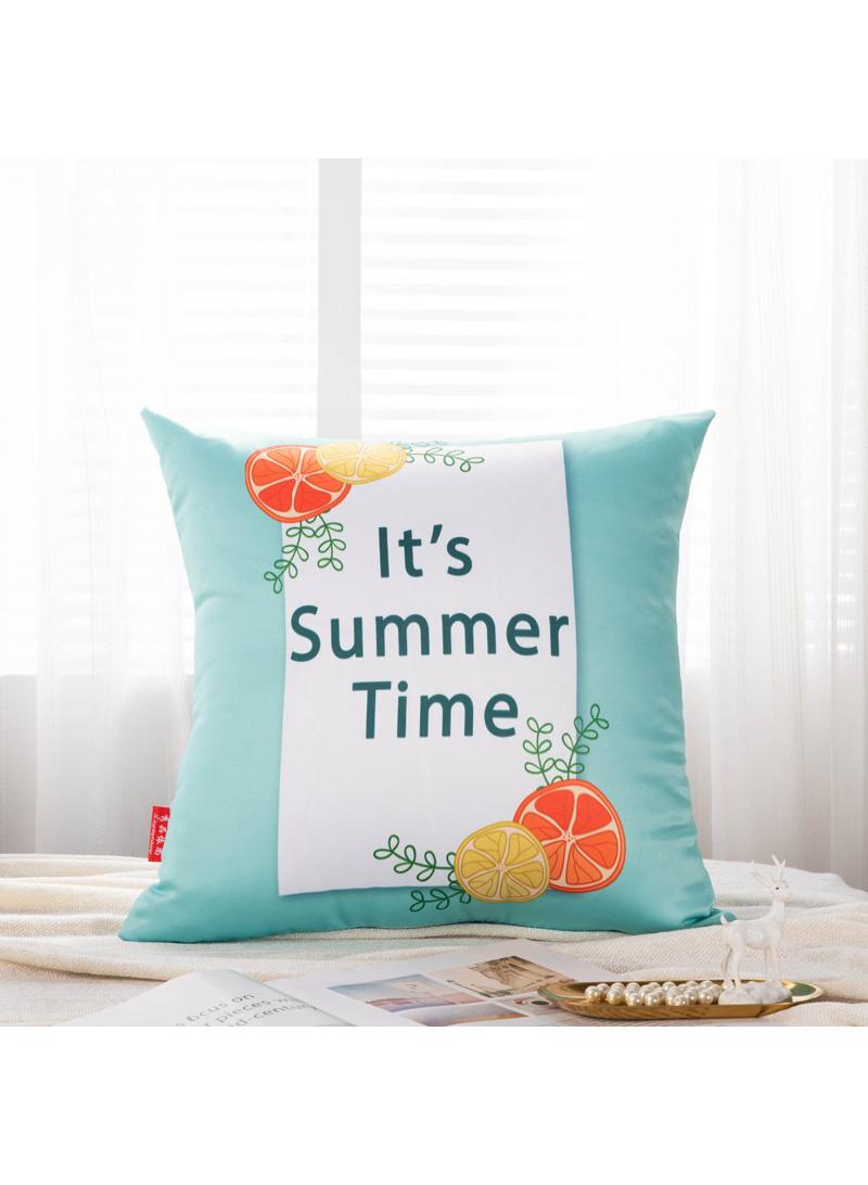 Satin Throw Pillow Sofa Cushion Cover Float Window Backrest Art Fruit Print Pillow Cover 45 * 45cm