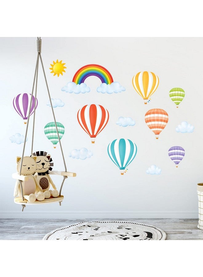 ديكو وال Ds81801 قوس قزح وبالونات الهواء الساخن للأطفال ملصقات الحائط ملصقات الحائط قشر وعصا ملصقات الحائط القابلة للإزالة للأطفال الحضانة غرفة نوم غرفة المعيشة D؟ كور - Image 3