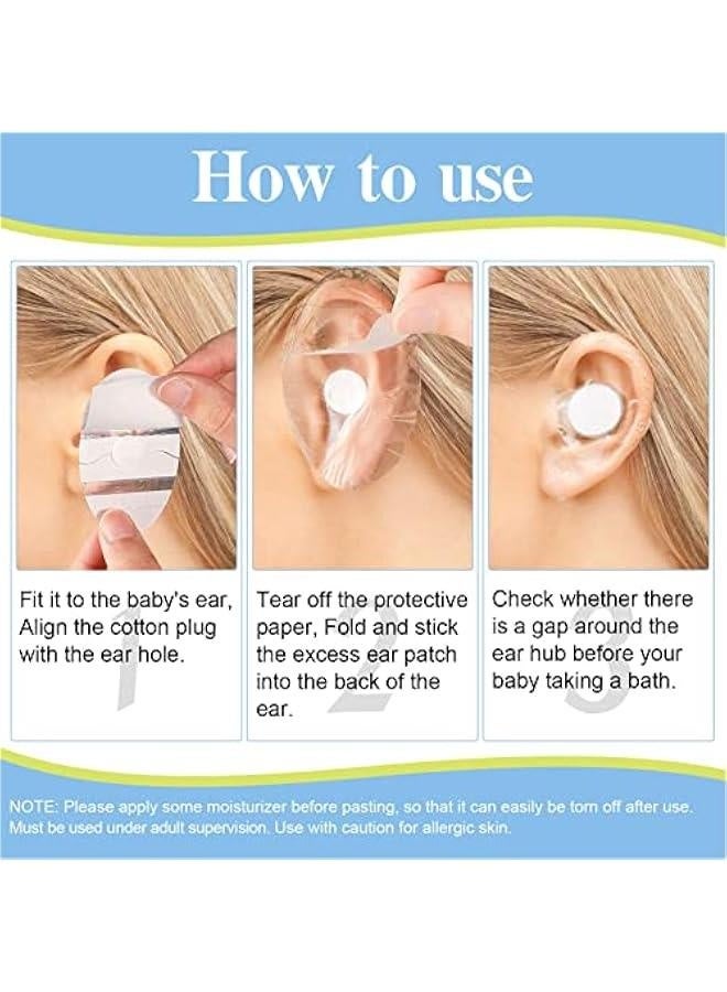 Ear Covers for Shower , infants Ear watertight Stickers , dispo Soft Breathable Adhesive Ear Patch Kids dispo Ear Tape for infants Swimming Bathing , Soft , allergy friendly , Security - Image 4