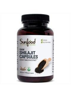sunfood superfoods Sunfood Raw Shilajit Capsules. Potent Adaptogenic Herb. 100% Pure: No Fillers, Additives or Preservatives. Hand Harvested from High Altitude Himalayan Mountains. 500 mg Capsules. 90 Count Bottle  - Image 1