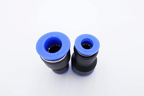 IVLPHA Push to Connect Fitting 3/8" Tube OD x 1/4" Tube OD Reducer, Pneumatic Air Water Straight Union Two Way Connector/Coupler (Pack of 5) - Image 2