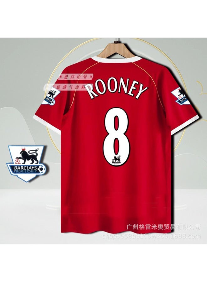 06-07 Red Devils Home Star No. 8 Plus Premier League Short Sleeve Football Jersey - Image 1