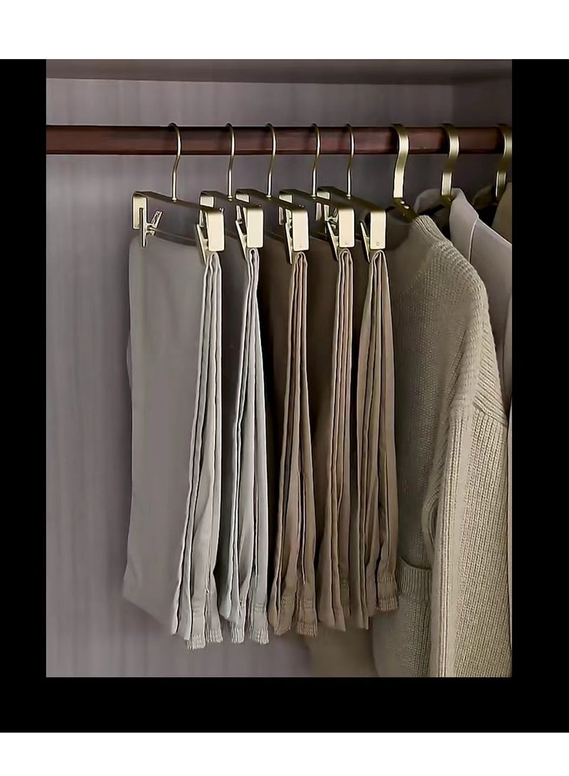 Women's pants hanger gold 5-piece set, adjustable heavy-duty, space saving - Image 1