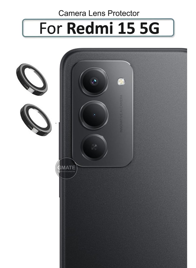 GMATE For Redmi 15 5G -  Camera Lens Protector , Scratch-Resistant Ultra-Thin Tempered Glass with Aluminum Edging , High Quality Camera Lens Protector - Image 1