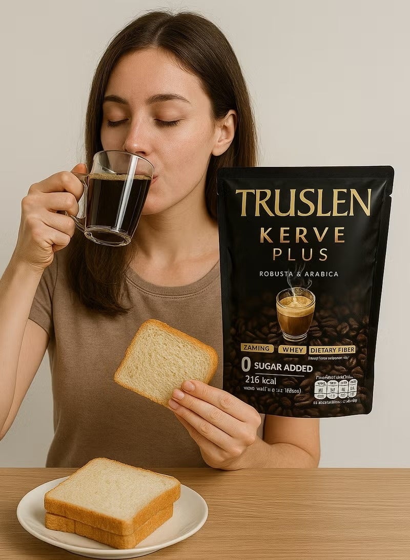 Truslen Kerve Plus Robusta & Arabica Coffee – 12 Sachets with Whey, Fiber & Amino Acids - Image 1