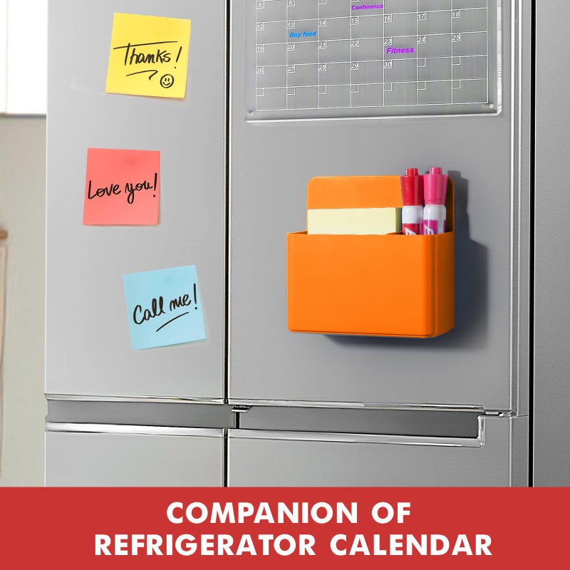Beygorm 2 Pack Plastics Magnetic Pen Holder For Refrigerator  Dry Erase Marker Holder For Whiteboard Magnet School Locker Organizer Accessories  Pencil Cup  Pen Caddy  Classroom Organization(Orange) - Image 5