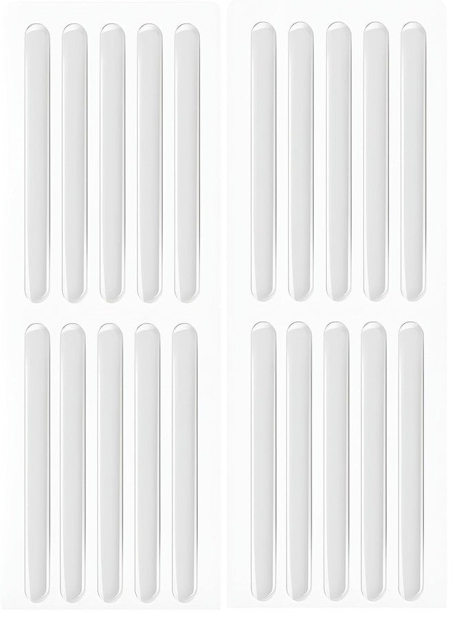 Divox Clear Rubber Silicone Strip Wall Protector Cabinet Door Bumper Furniture Drawer Safety Stopper Silicon Anti-Slip Silent Bumpers Self Adhesive Wall Protector Furniture Crash Pads (20) - Image 1