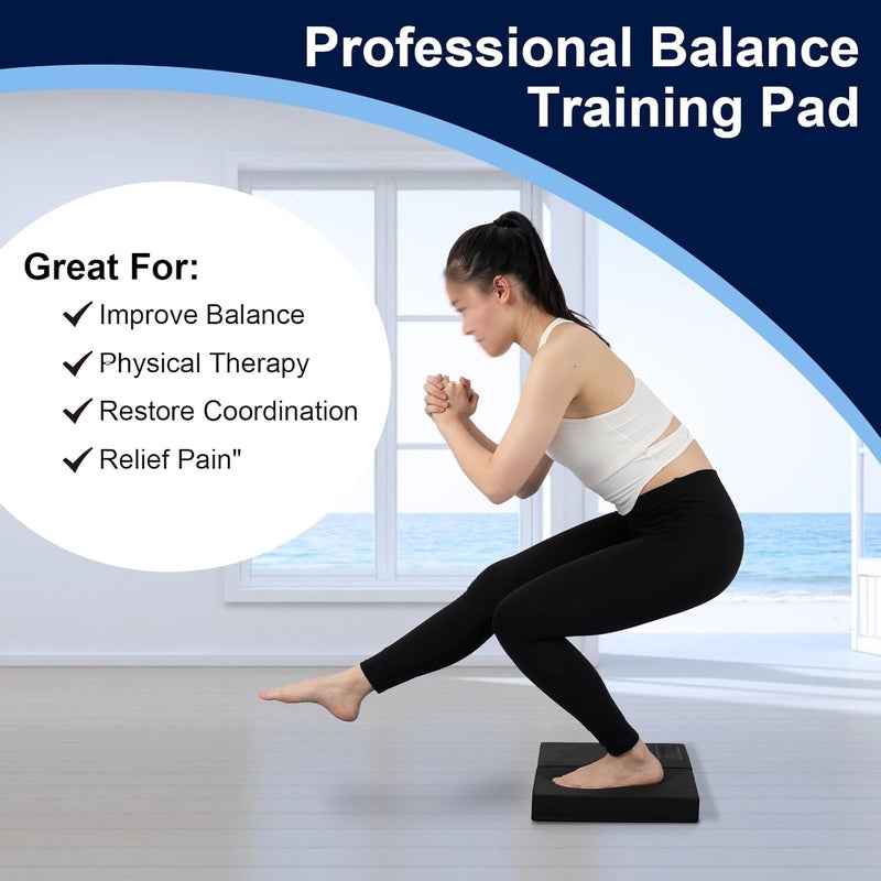 StrongTek 2-in-1 Non-Slip Balance Pad - High-Density Foam Cushion, Supportive Exercise Mat & Knee Pad for Core Training, Yoga, Pilates, Physical Therapy, Stability Training, Stretching, and Rehab - Image 4