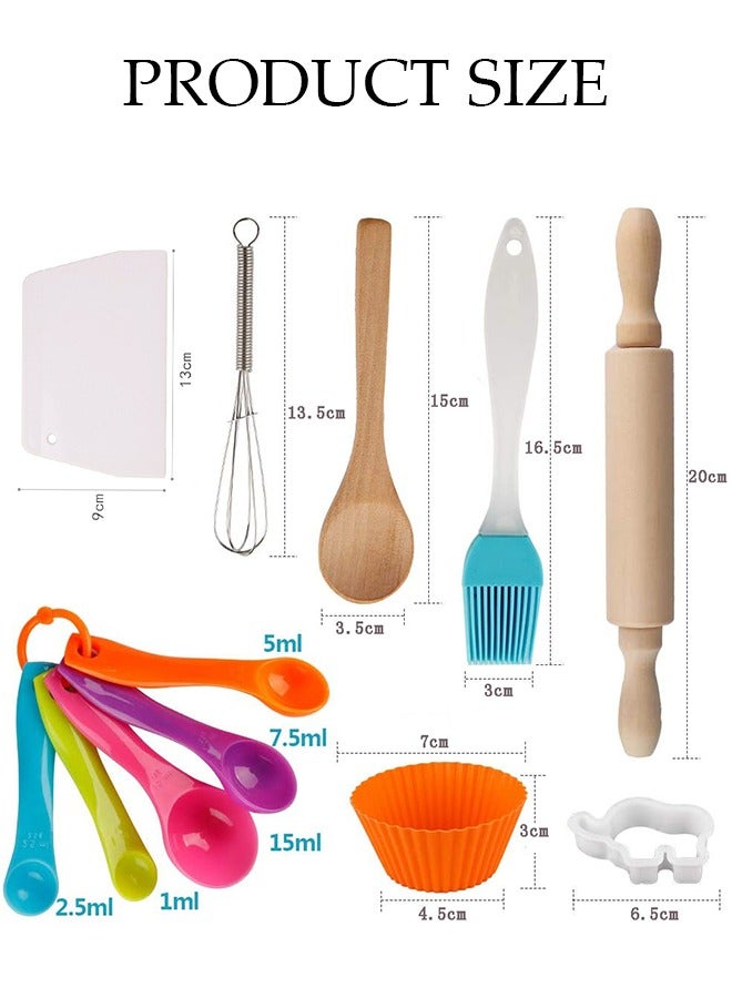 DUNISO 22 قطعة ألعاب مطبخ للأطفال، مجموعة أدوات الخبز للأطفال، ألعاب تمثيل الأدوار للأطفال مع مئزر، وخفاقة بيض، وشوبك، هدايا رائعة للأطفال من 7 إلى 14 سنة - Image 3