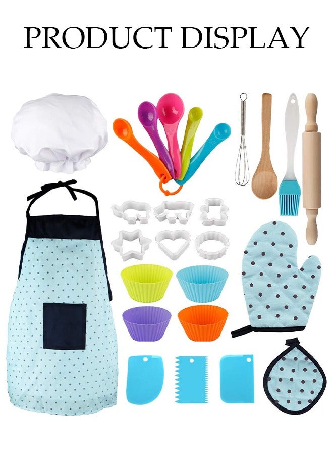 DUNISO 22 قطعة ألعاب مطبخ للأطفال، مجموعة أدوات الخبز للأطفال، ألعاب تمثيل الأدوار للأطفال مع مئزر، وخفاقة بيض، وشوبك، هدايا رائعة للأطفال من 7 إلى 14 سنة - Image 5