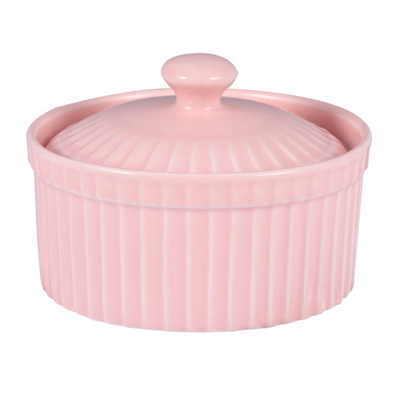 2pcs Ceramic Baking Bowl Heat Resistance Bowl Pudding Jelly Cup Dessert Small Bowl for Home Kitchen with Lid ( ) - Image 2
