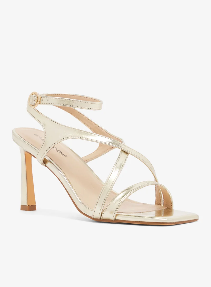 London Rebel Elin Ankle Strap High-Heel Sandals