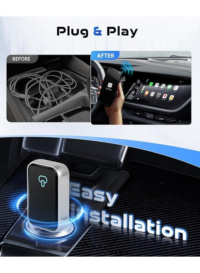 محول 2025 لاسلكي لـ Android وCarPlay 2 في 1 – يحوّل CarPlay والسيارة السلكية إلى لاسلكي، يو إس بي/تايب-سي وصّل وشغّل للسيارات المزودة بـ CarPlay السلكي - Image 2