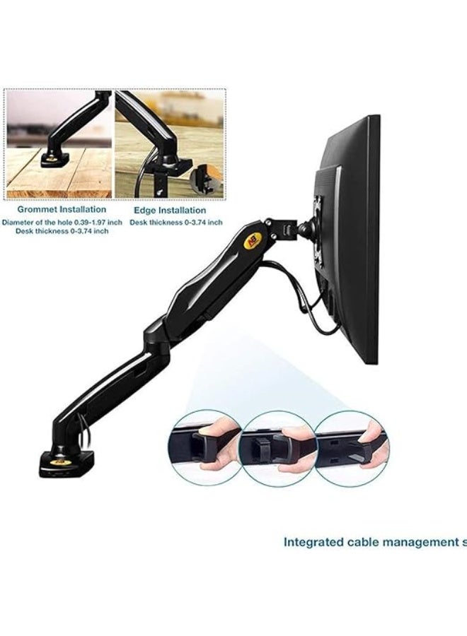 NB NORTH BAYOU NB F80 Gas Spring Monitor Arm – Adjustable Desk Mount for 17–27” Screens – Full Motion TV & PC Monitor Stand – Supports 2–6.5 kg – Sleek & Flexible Design - Image 3